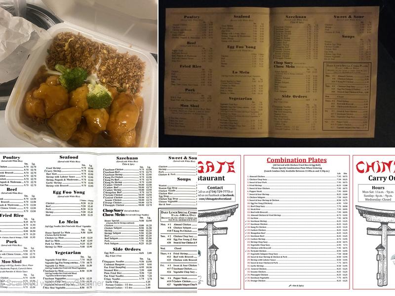 China gate Menu