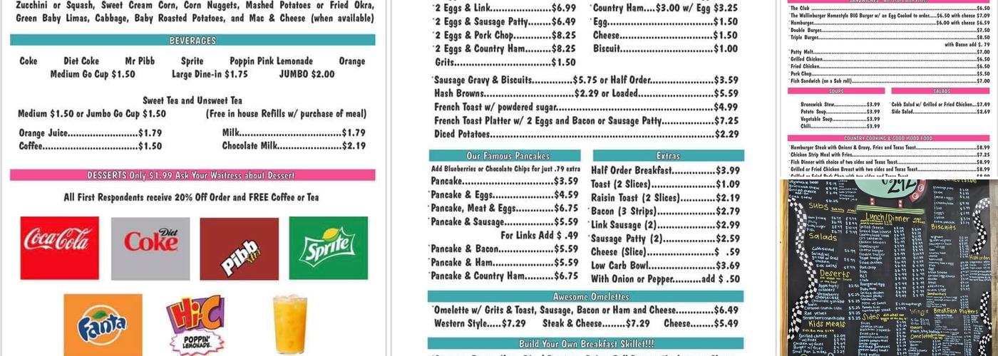 Cafe 292 Menu