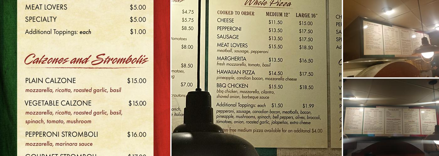 Pizza Kitchen Menu