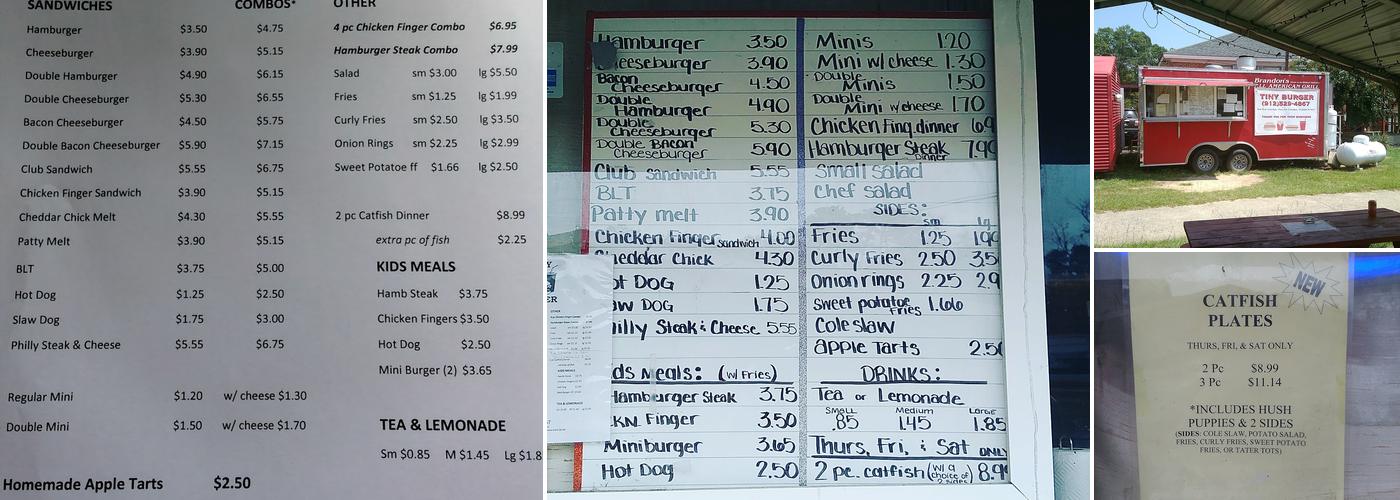 Tiny Burger Menu