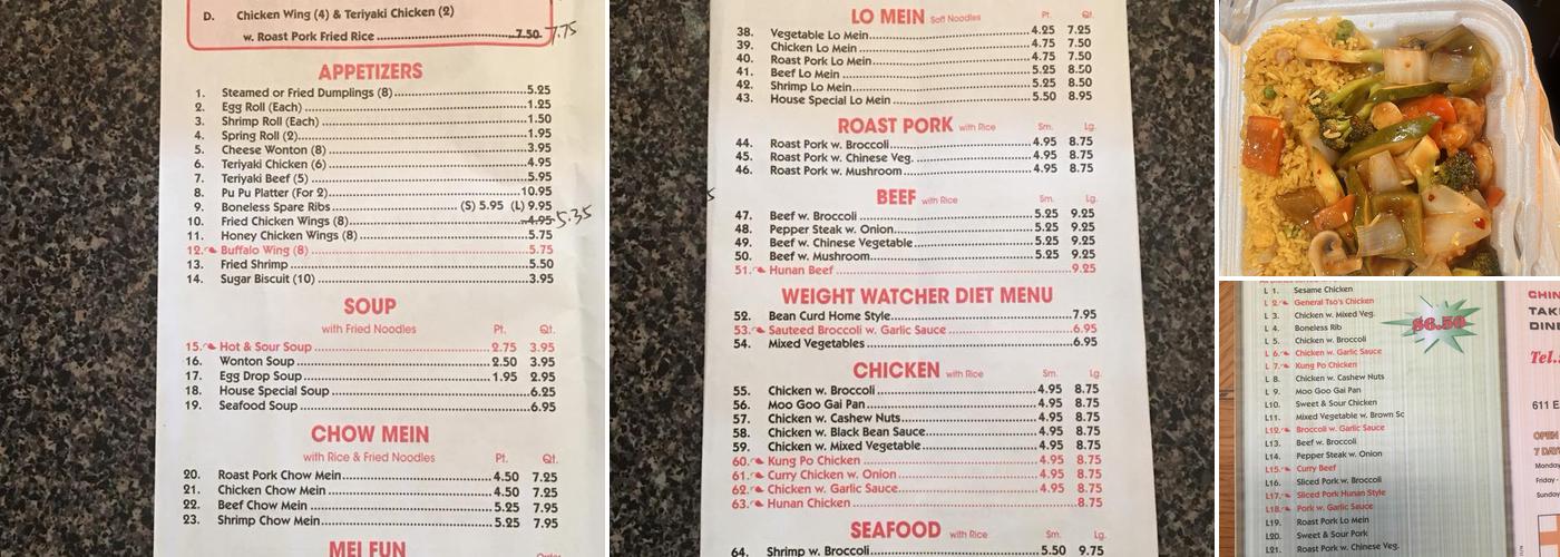 Bamboo Express Menu