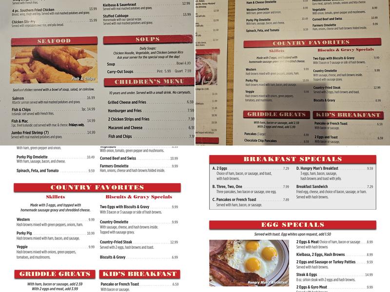 Sam's Place Menu
