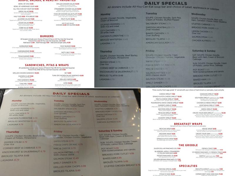 George's Family Dining Menu