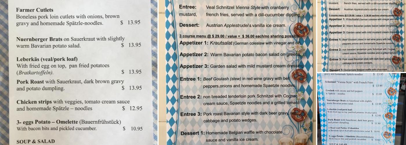 Schnitzelhaus Menu
