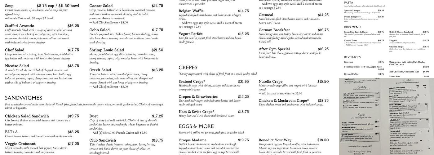 La Quinta Baking Company Menu