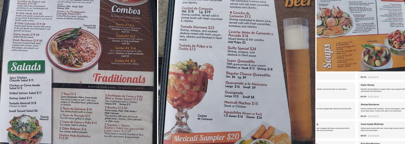 El Mexicali Cafe Menu
