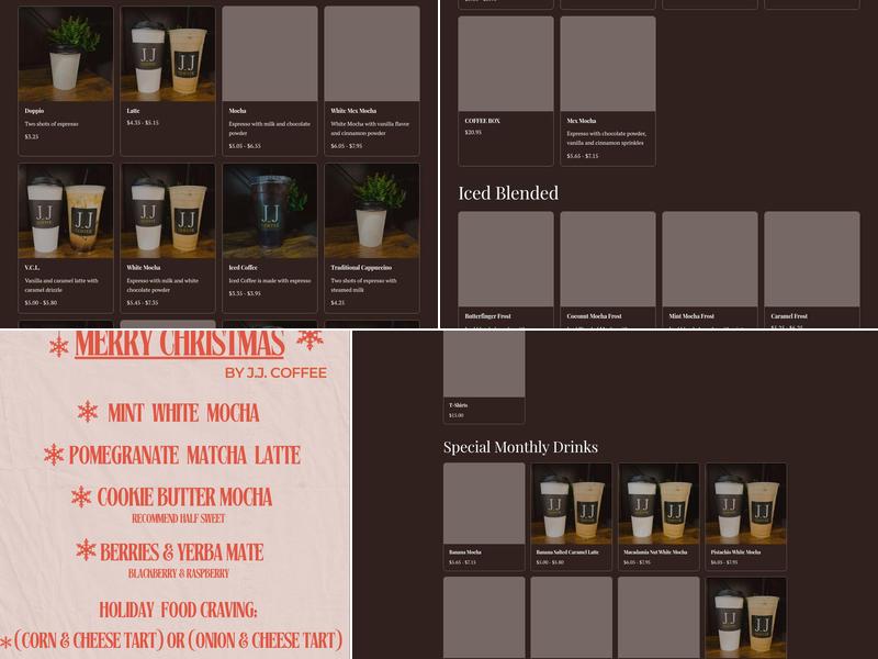 Just Java Coffee Menu