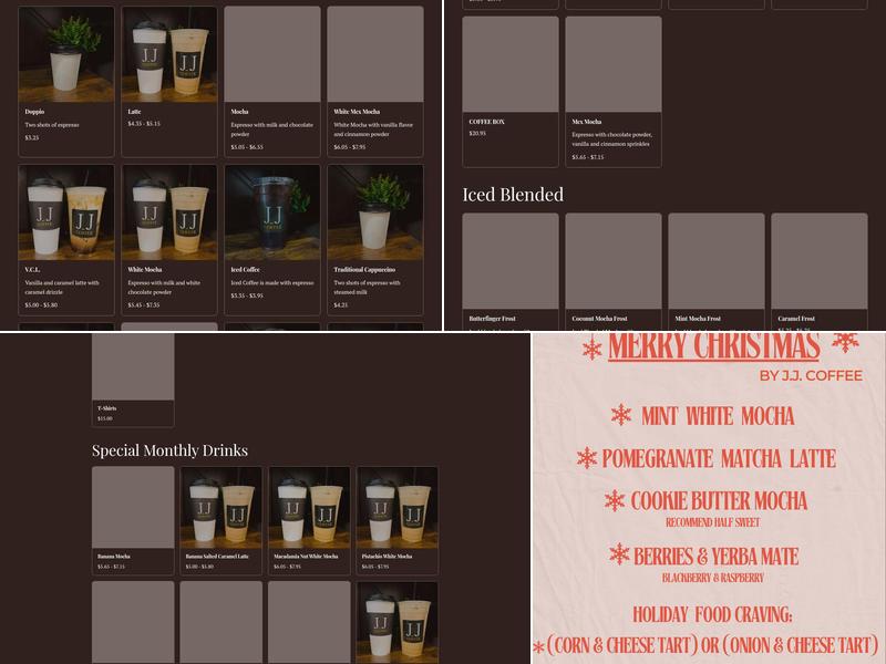 Just Java Coffee Menu