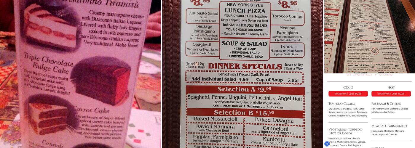 Mario's Italian Cafe Indio Menu