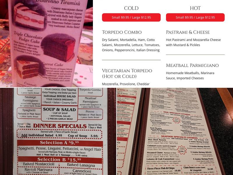 Mario's Italian Cafe Indio Menu