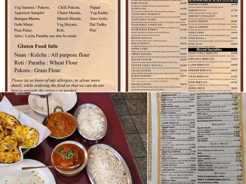 Dinner India Menu