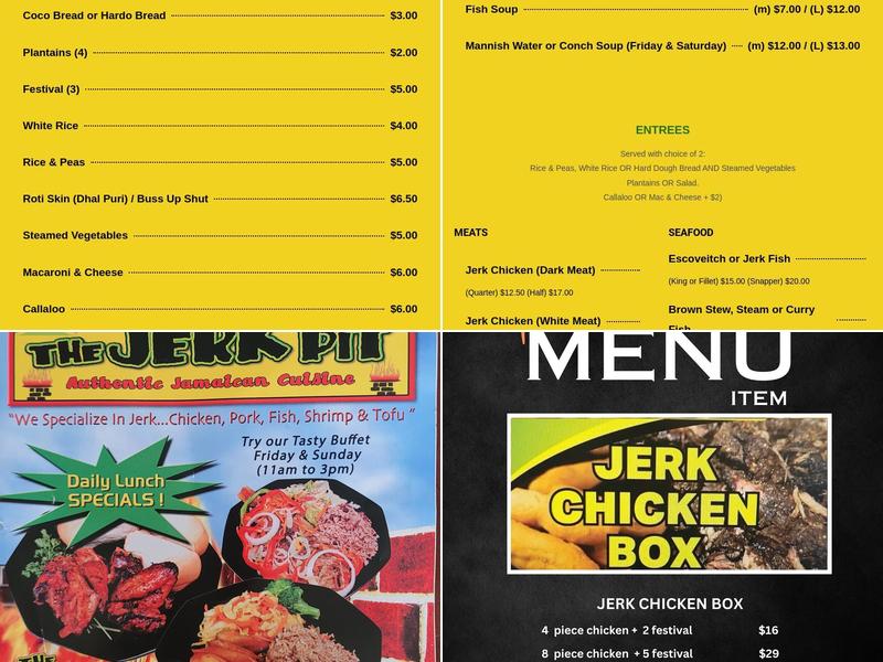 The Jerk Pit Menu