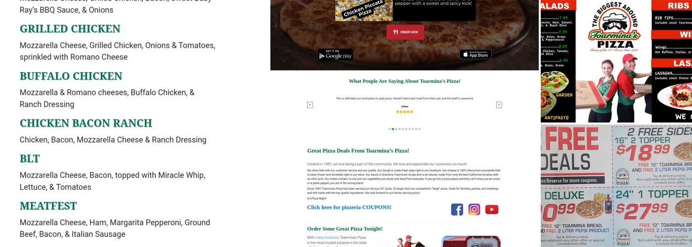 Toarmina's Pizza Menu