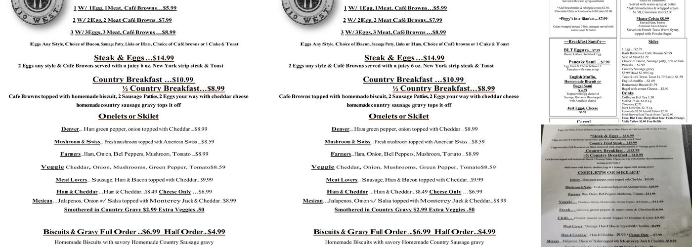 Cafe 110 West Menu