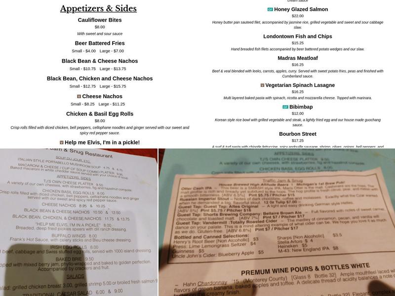 Traffic Jam & Snug Menu