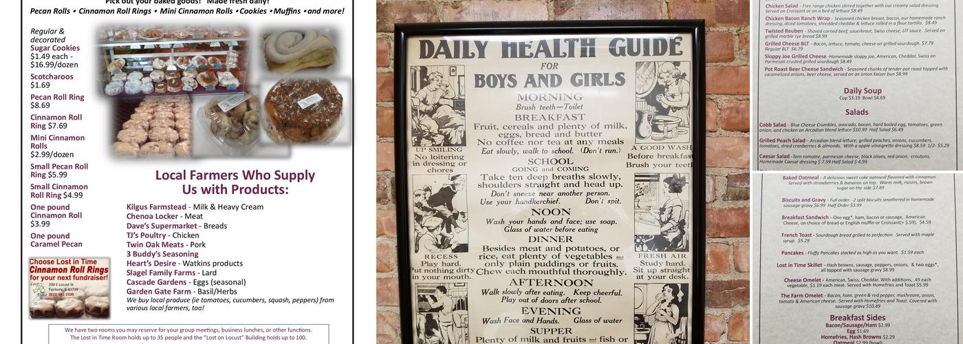 Lost In Time Inc. Menu