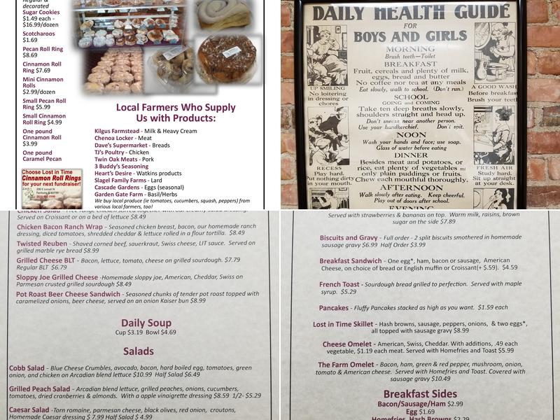 Lost In Time Inc. Menu