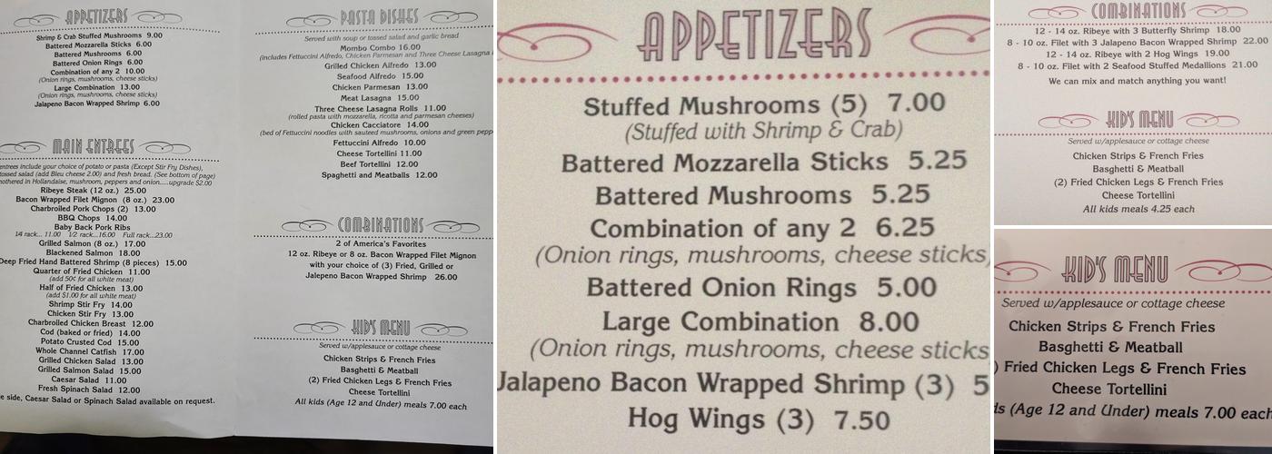 David's Food and Spirits Menu