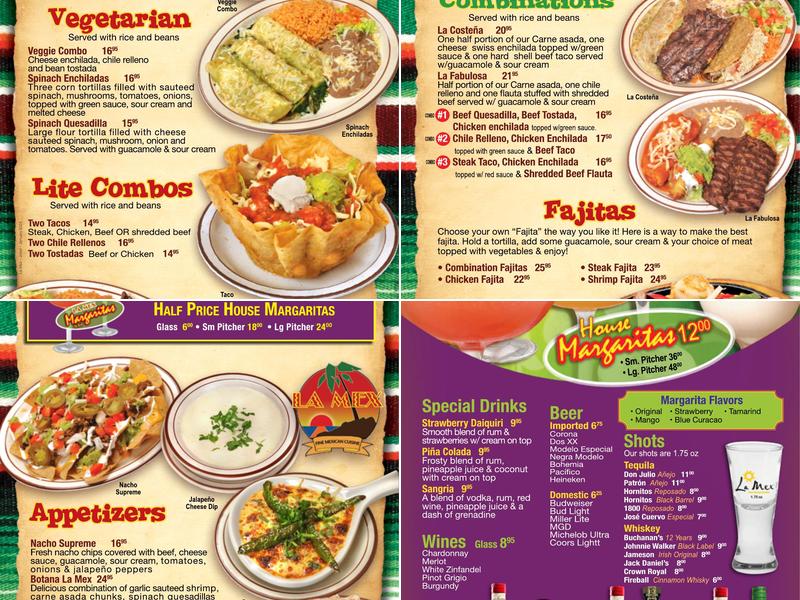 La Mex Menu