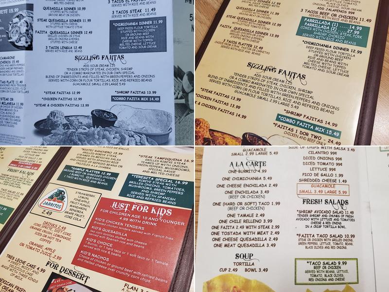 Teresita Mexican Grill Menu