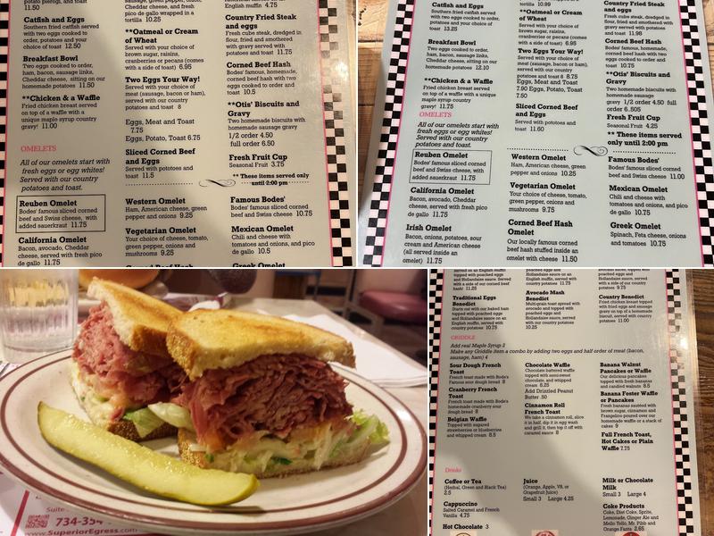 Bode's Corn Beef House Menu