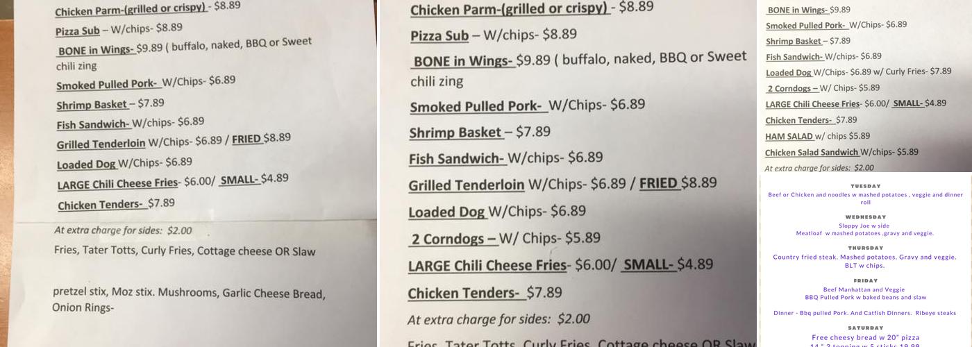 Stoney's Pizza & Gaming Parlor Menu