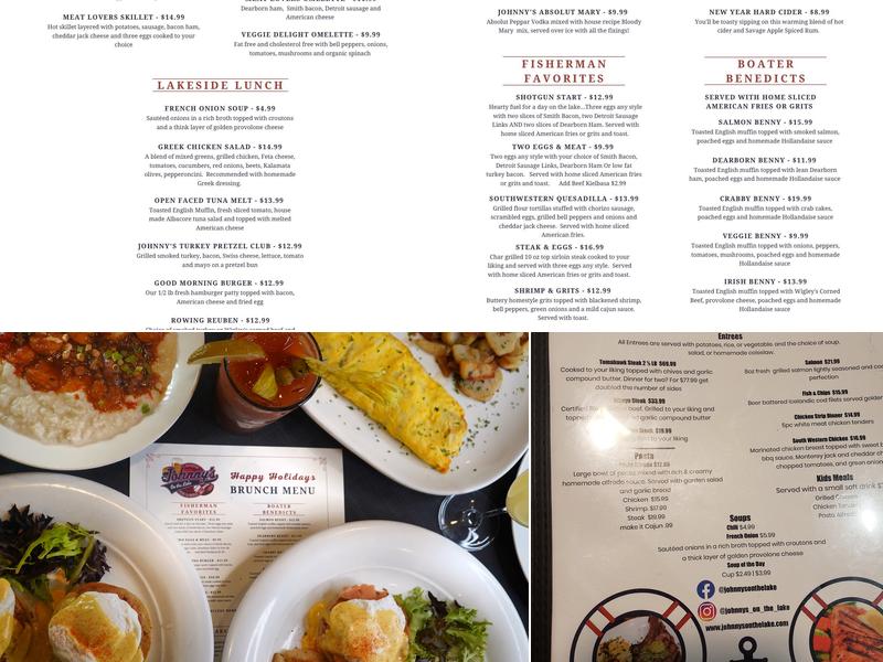 Johnny's On The Lake Bar & Grill Menu
