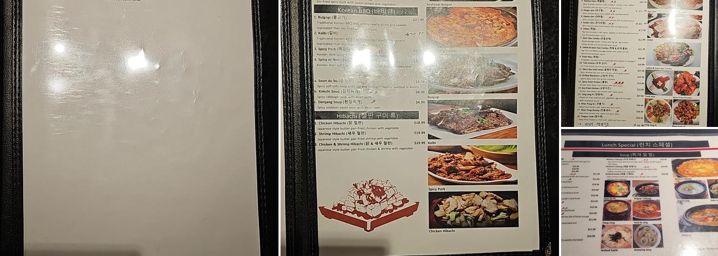 Kimchi Menu