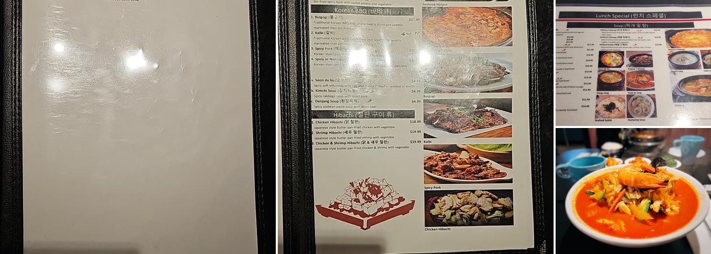 Kimchi Menu