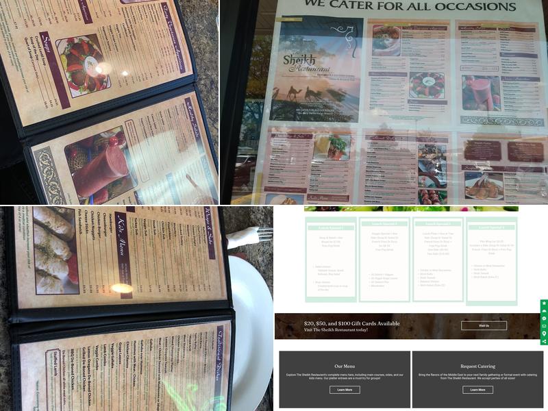 The Sheikh Restaurant Menu