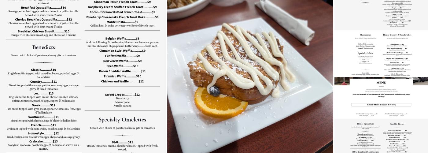 Biscuits & Gravy Menu