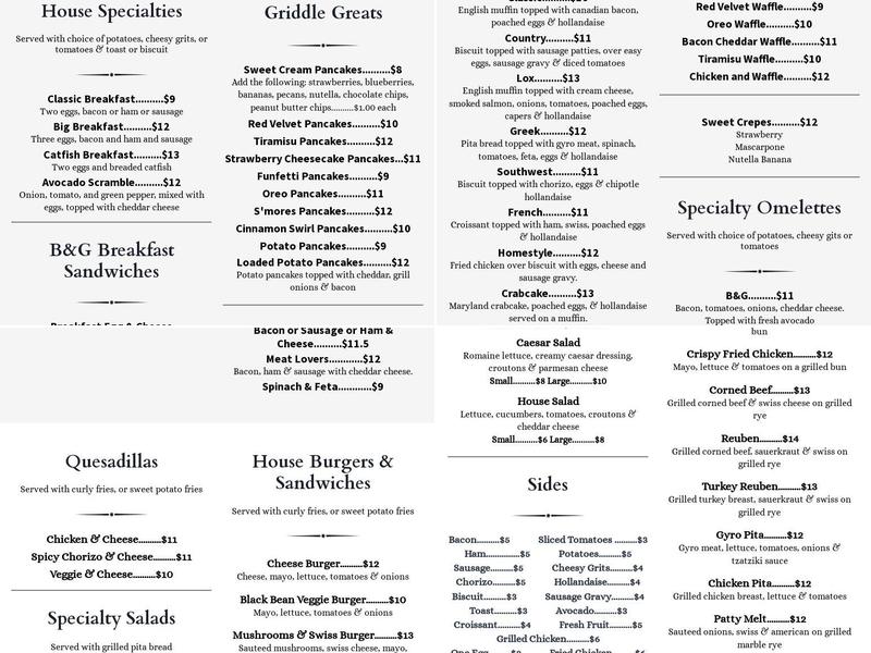 Biscuits & Gravy Menu