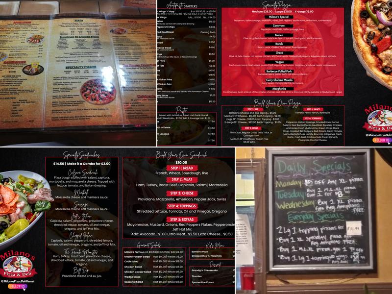 Milano's Pizza & Italian Restaurant Menu