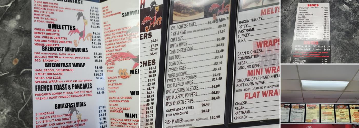 Burger Rush Menu