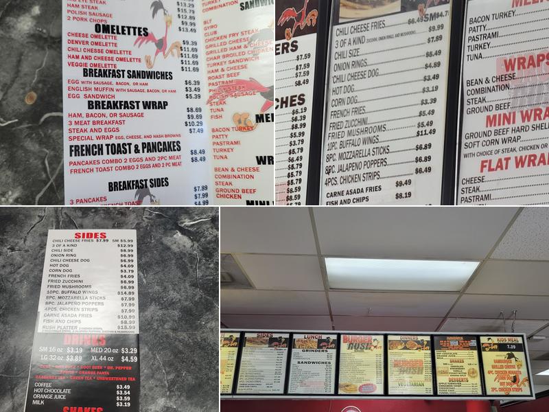 Burger Rush Menu