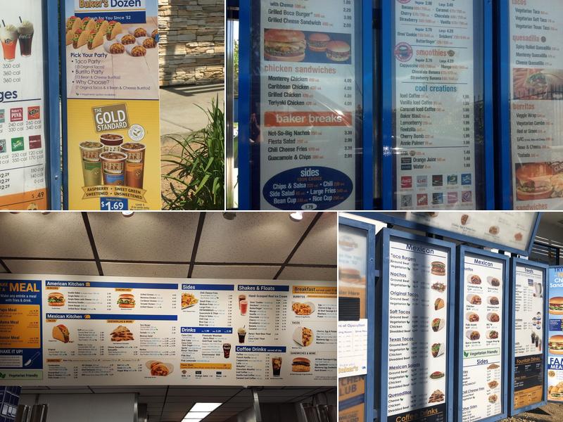 Baker's Drive-Thru Menu