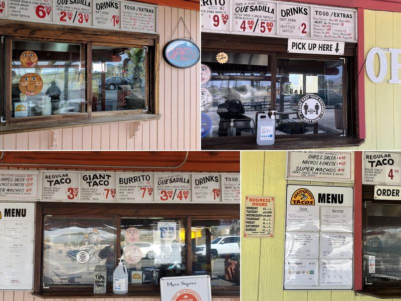 Crazy Coyote Tacos Menu