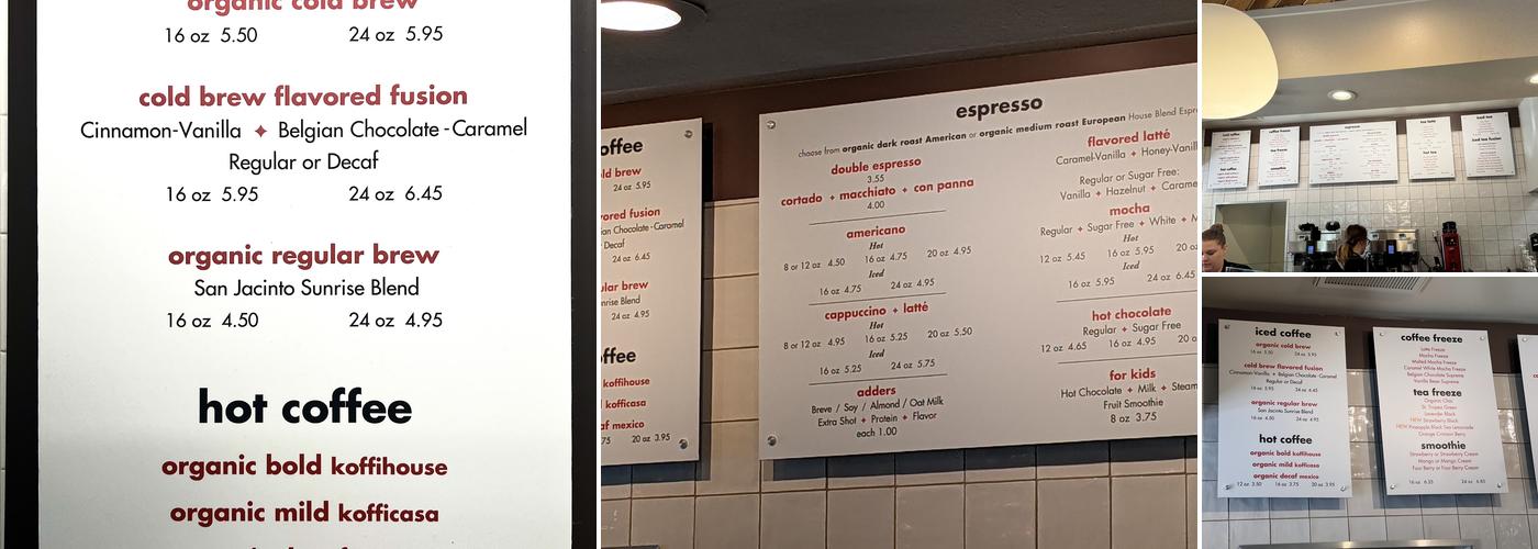 Koffi North Palm Springs Menu