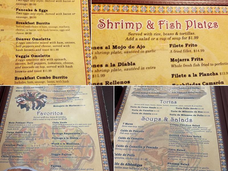 Casa Cruz Restaurant Menu