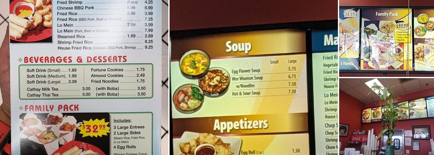 Cathay Chinese Food Menu