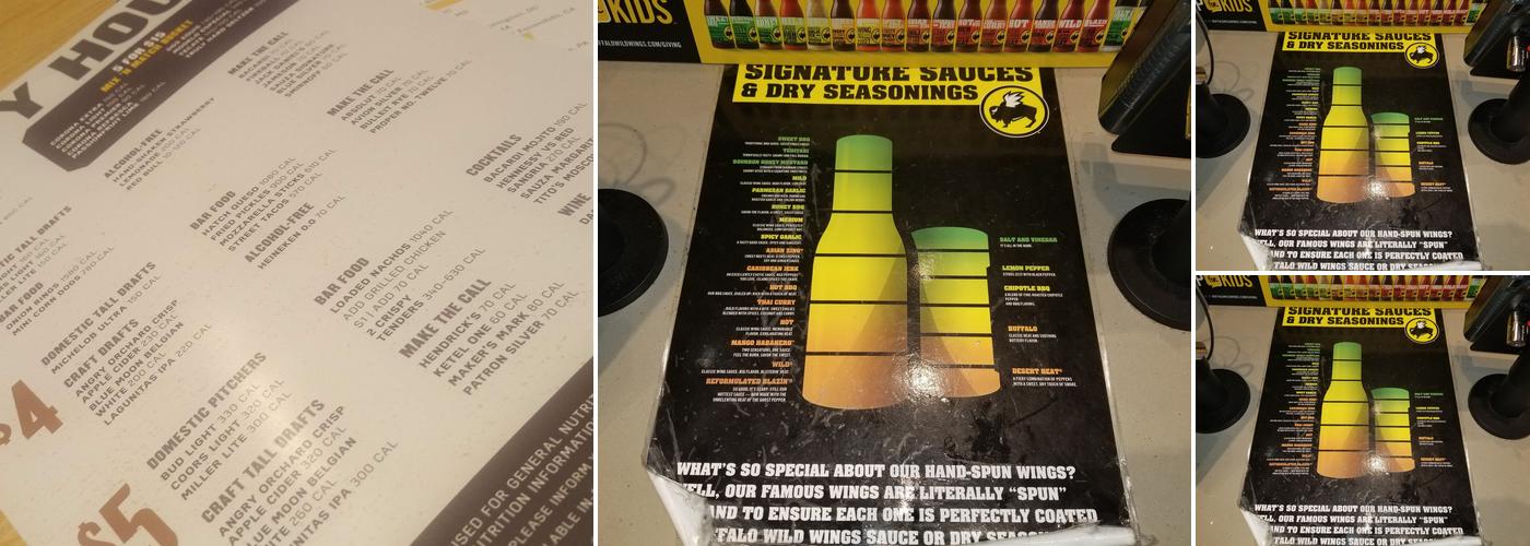 Buffalo Wild Wings Menu