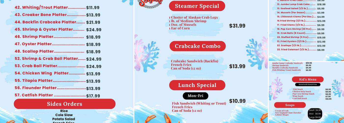 Homeboy Seafood Menu