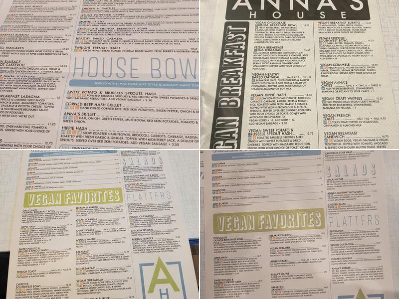 Anna's House - Westland Menu