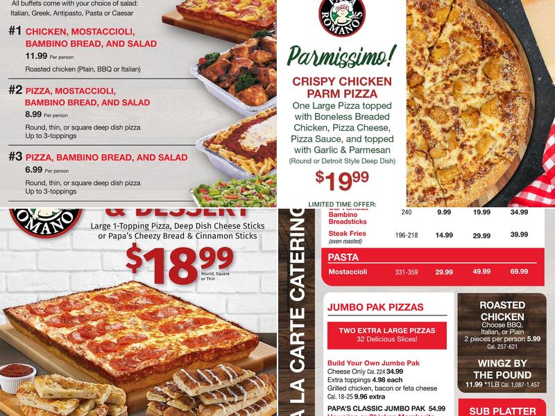 Papa Romano's Pizza & Mr. Pita Menu