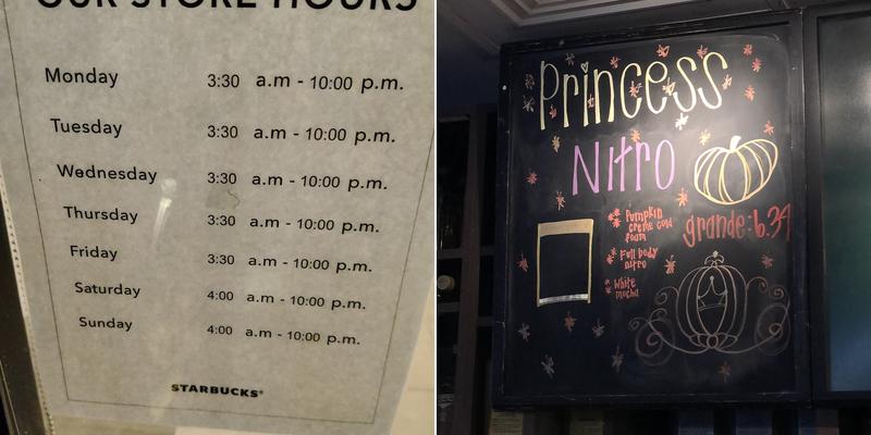 Starbucks Coffee Company Menu