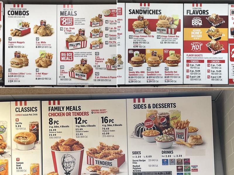 KFC Menu