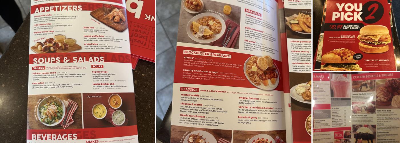 Big Boy Menu
