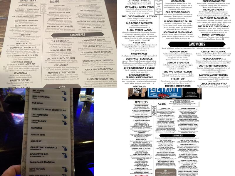 Old Detroit Bar and Grille Menu