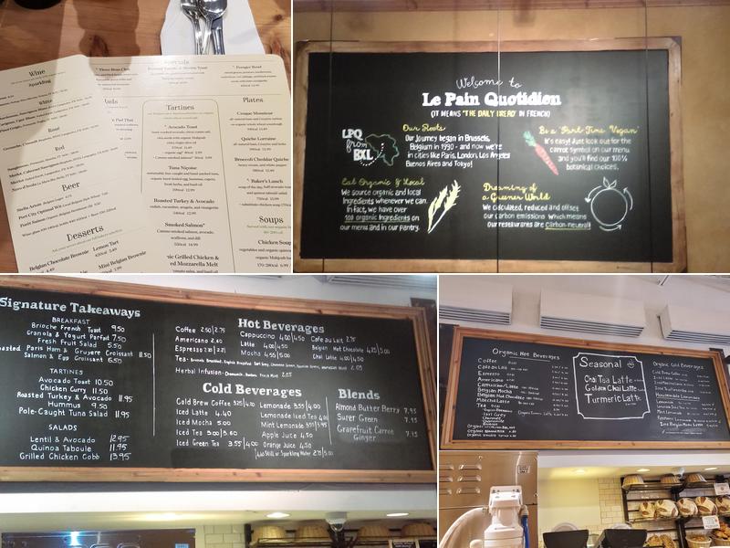 Le Pain Quotidien Menu