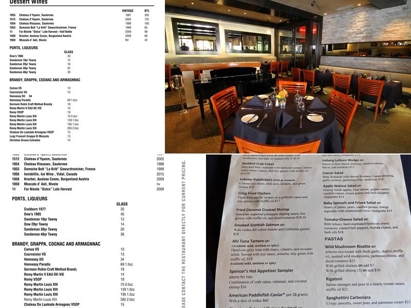 Spencer's Restaurant Menu